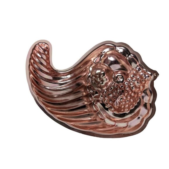 Copper Cornucopia Cake Pan Mold Thanksgiving Fall Harvest - Picture 2 of 2